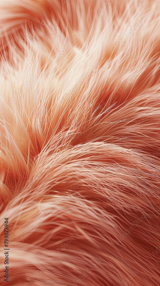 Warm Peach Hue Animal Fur Close-Up Texture