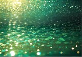 美しい透明度の高いエメラルドグリーンの水中とキラキラ金の水の飛沫マクロ撮影テクスチャスタイル写真壁紙