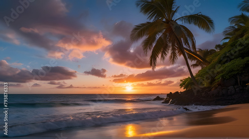 Serene Sunset Over Ocean Waves