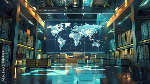 Global Logistics Center world map wall