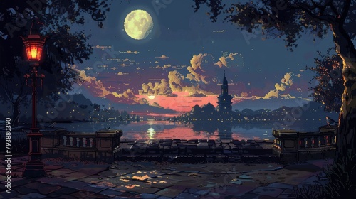A pixelated screenshot of a popular 8-bit video game, capturing a memorable moment or showcasing the game's unique aesthetic. photo