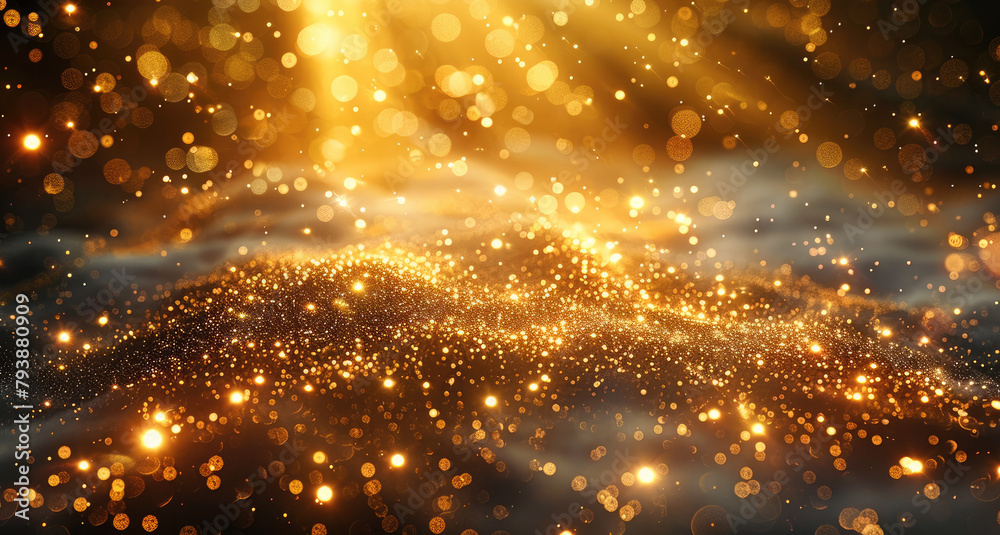 Gold lights rays scene background. Generative AI. Gold lights rays scene background. Generative AI.