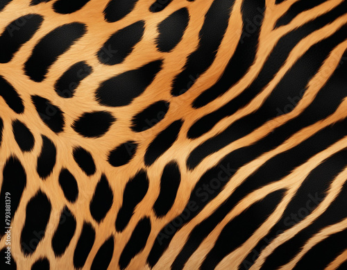 A close-up texture the fur pattern of a tiger  with black and golden stripes prominent against each other creating a vivid contrast.