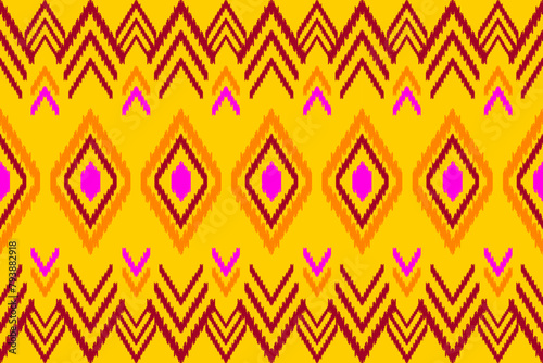 ikat seamless pattern abstract background for textile design. Can be used in fabric design for clothes, wrapping, carpet, fashion, textile, fabric, shirt, embroidery