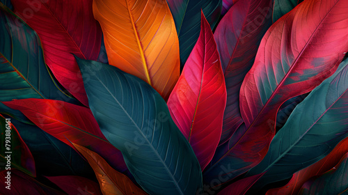 Abstract colorful leaf texture dark