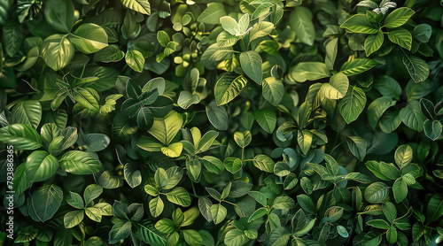 Green wall foliage. Generative AI.