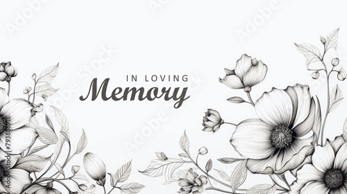 condolence card with flower in loving memory illustration © krissikunterbunt