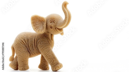 cute funny cartoon stuff elephant isolated on white background