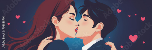 international kissing day concept illustration comics cartoon image