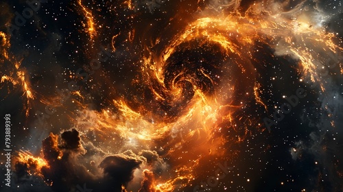 Fiery Galactic Vortex Swirl...