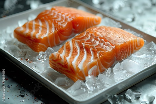 Savoring the Moment: Clean and Serene Culinary Aesthetic with Salmon Fillets