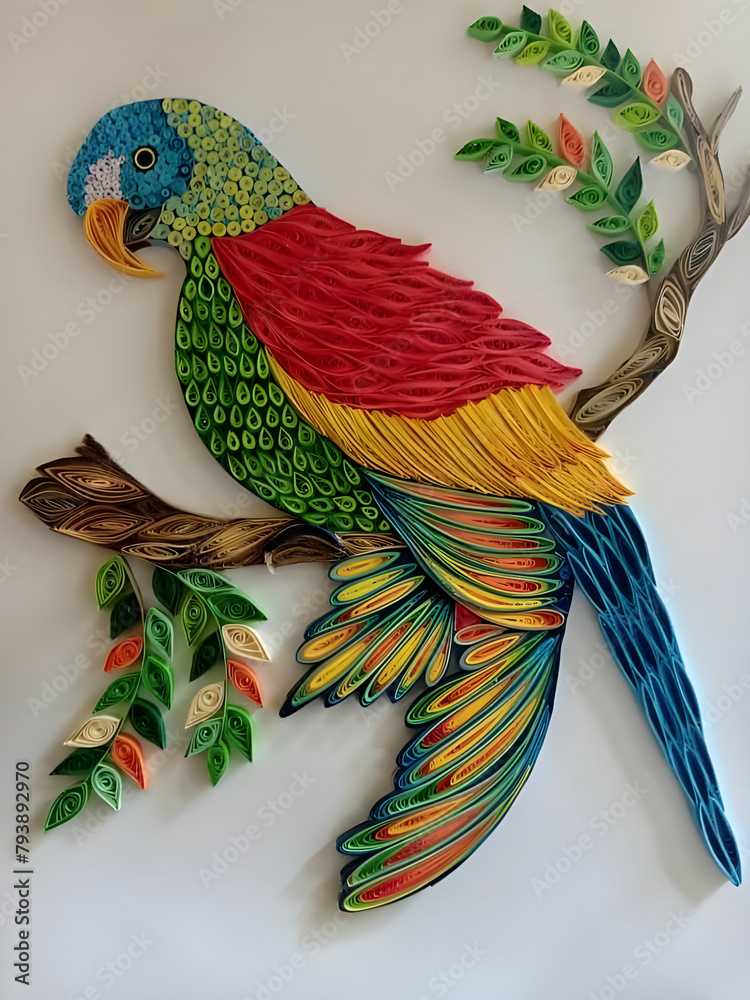 Fototapeta premium paper made shapes of birds, scenery and animals, beautiful wallpaper