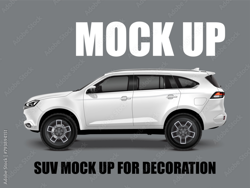 Fototapeta premium Mock up car on gray background