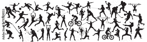 Sports collection silhouette. 