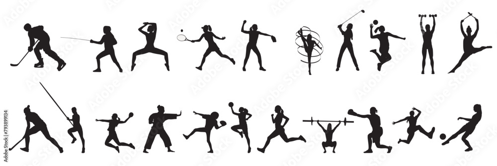 silhouettes of sports people