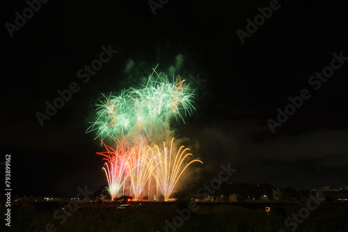 石巻川開き祭り 花火 Ishinomaki Fireworks Festival photo