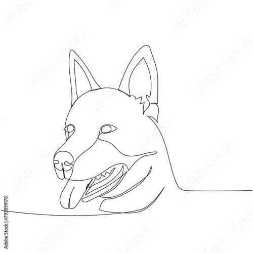 Australian Cattle Dog, dog breed, shepherd dog, companion dog one line art. Continuous line drawing of friend, dog, doggy, friendship, care, pet, animal, family, canine.