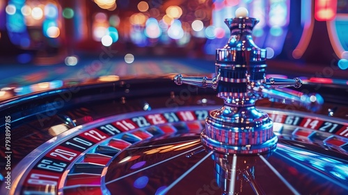 Online Roulette: A close-up photo of a digital roulette wheel on a computer screen