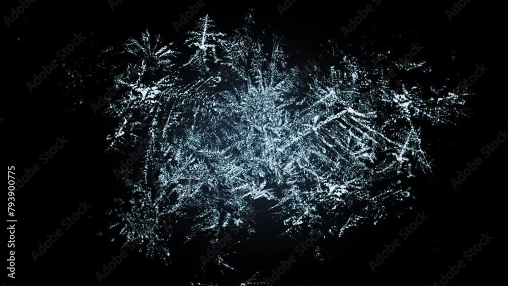 Frost Transition. The screen is gradually frozen, forming a winter pattern.