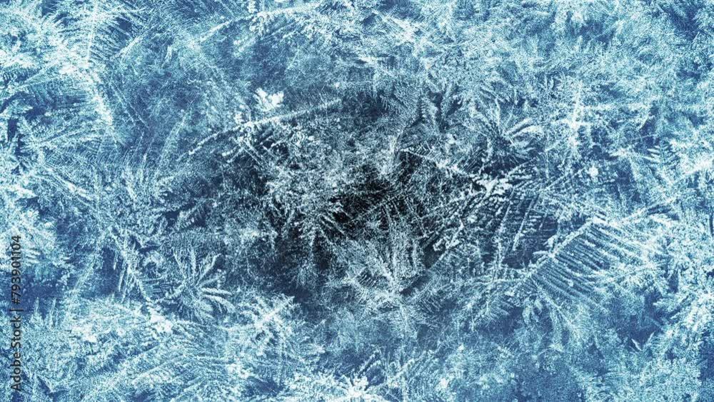 Frost Transition. The screen is gradually frozen, forming a winter pattern.
