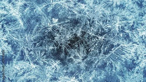 Frost Transition. The screen is gradually frozen, forming a winter pattern.