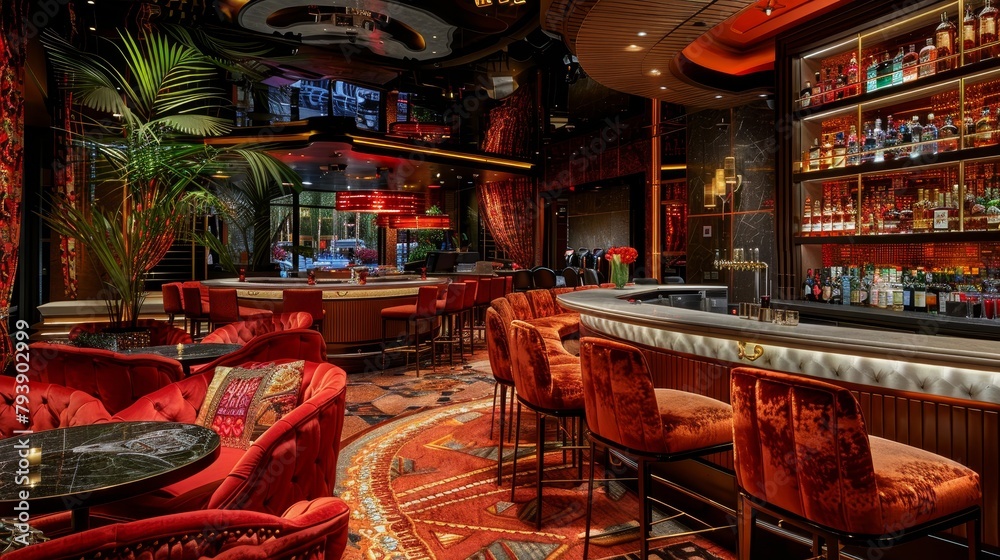 VIP and High Roller Areas: An image of a high roller room in a casino, with plush seating and a private bar