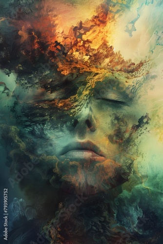 Navigating the Depths of the Subconscious Mind:A Surreal Digital Painting Exploring Emotions and Self-Discovery