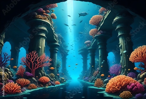 Comic style a hyperrealistic 8k underwater coral c (1) photo