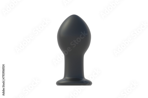 Butt plug isolated on white background. Adult sex toy. Top view. 3d render