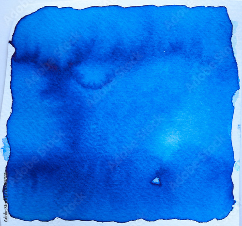 Fototapeta Naklejka Na Ścianę i Meble -  Abstract blue watercolor on paper texture