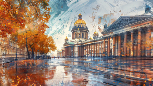 Kazan Cathedral in Saint Petersburg Russia.  photo