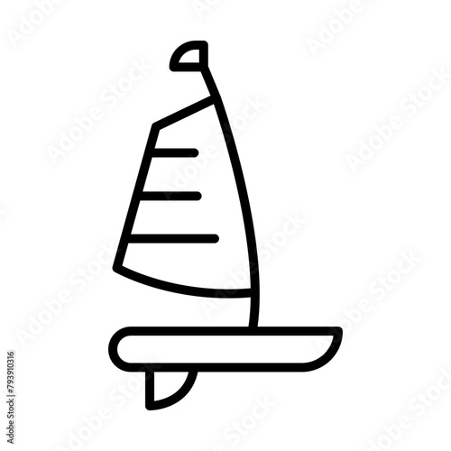 Windsurf line icon