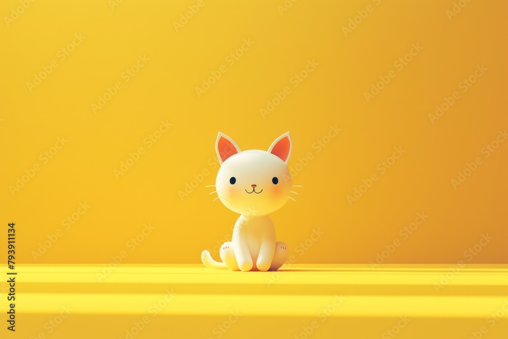 A Playful Cat Toy Brightening Up a Yellow Room. A Playful Cat Toy Brightening Up a Yellow Room.