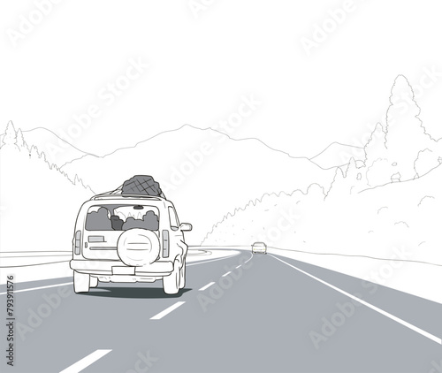 road to come back home outline stroke