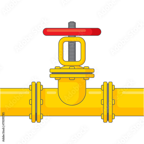Gas valve - cartoon gate for fossil gases pipelines