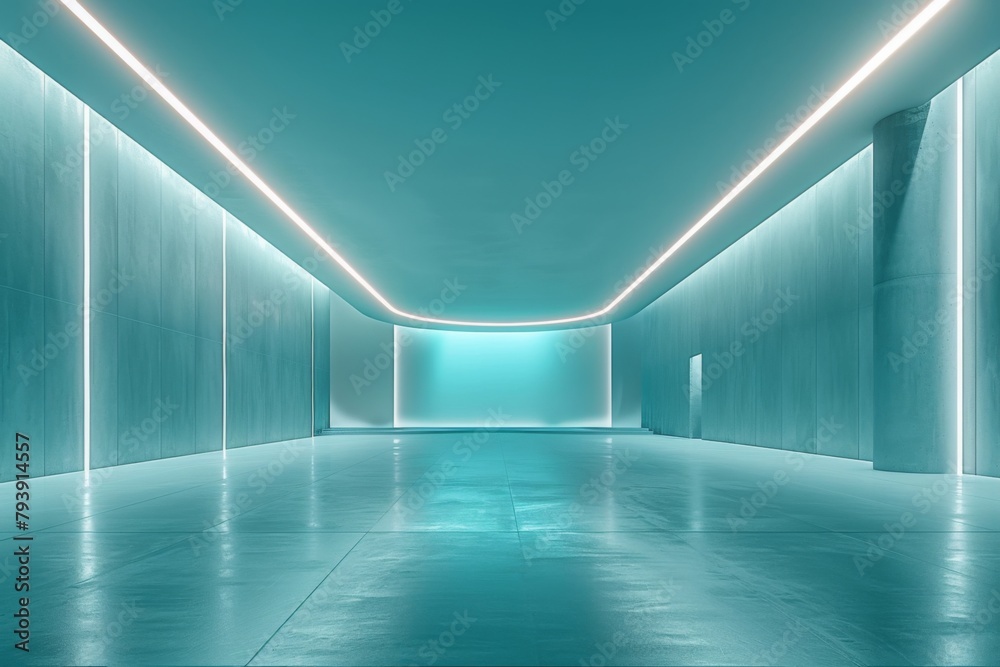 Interior of future buildings,neon light effect with glowing background. Interior of future buildings,neon light effect with glowing background.