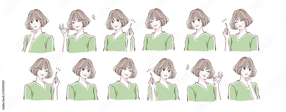 女性・女の子のイラスト素材セット 女性・女の子のイラスト素材セット