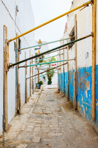 Kasbah of Udayas fortress in Rabat Morocco. Kasbah Udayas is ancient attraction of Rabat Morocco, near Bou Regreg river.