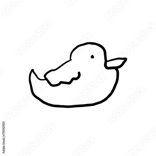アヒル　手書き　イラスト