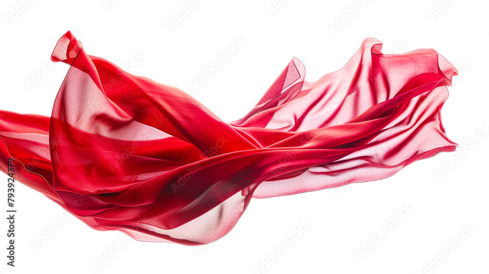 Vibrant red silk fabric with dynamic ripples, suggesting movement Vibrant red silk fabric with dynamic ripples, suggesting movement