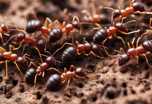 group of ants on the ground