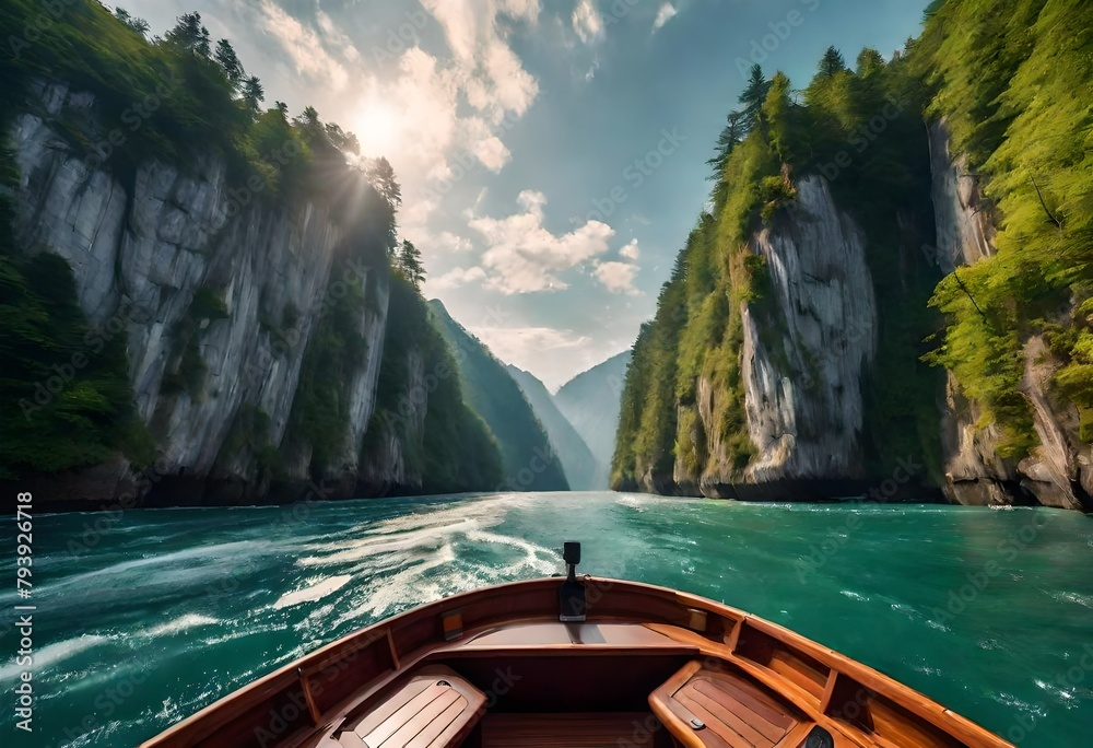 Fototapeta premium boat on the river