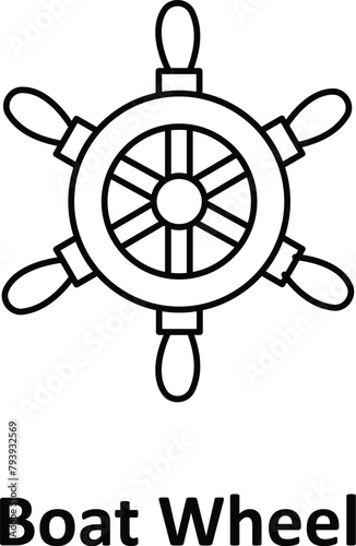Boat wheel Vector Icon which can easily modify or edit