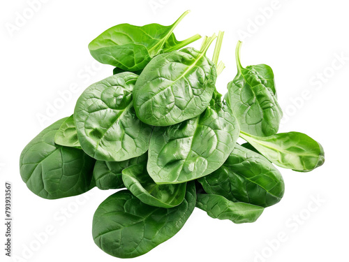 fresh spinach leaves isolated on a transparent background. PNG 