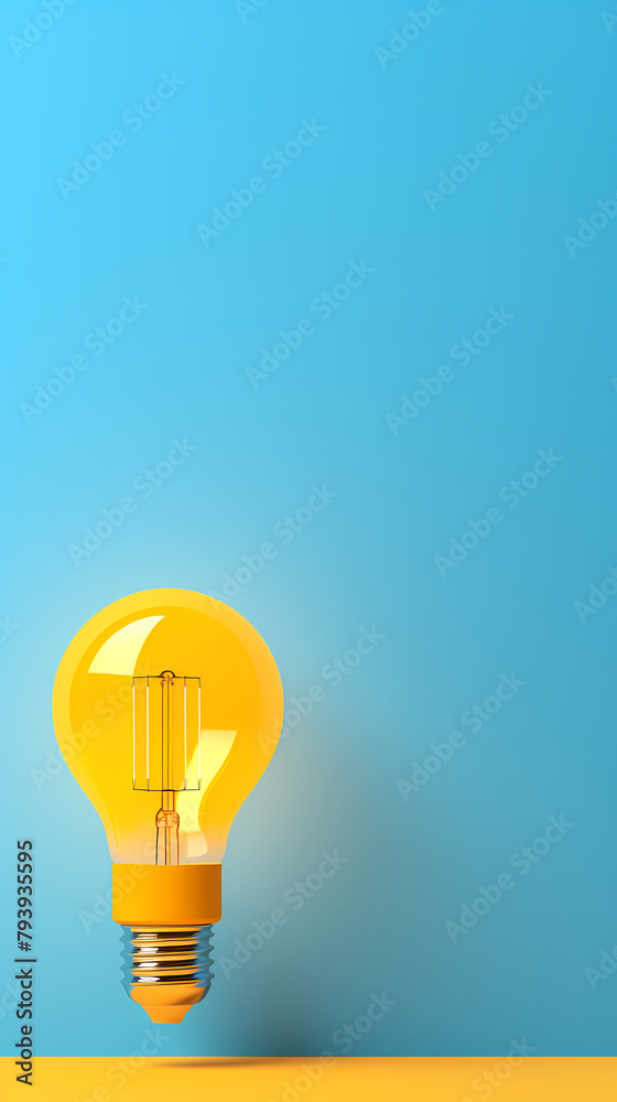 Light bulbs hanging on the orange and blue wall Light bulbs hanging on the orange and blue wall