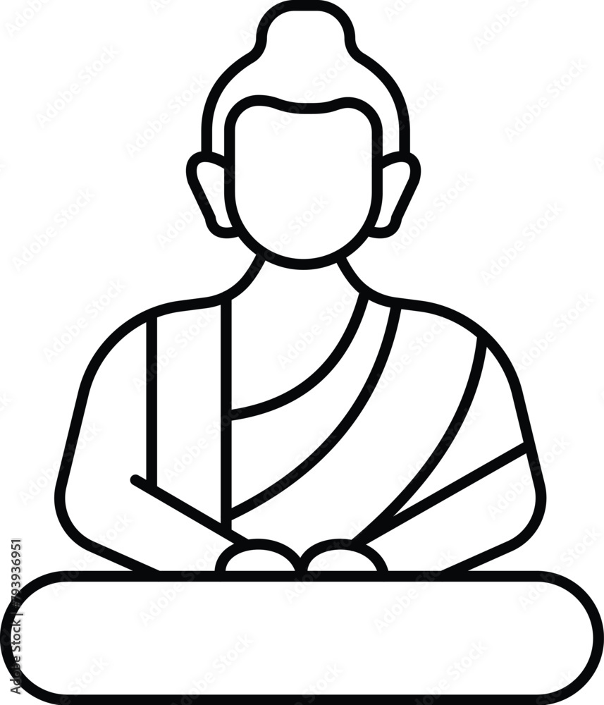 Buddhist Vector Icon which can easily modify or edit