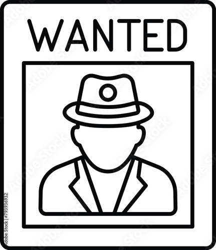 Wanted poster Vector Icon which can easily modify or edit