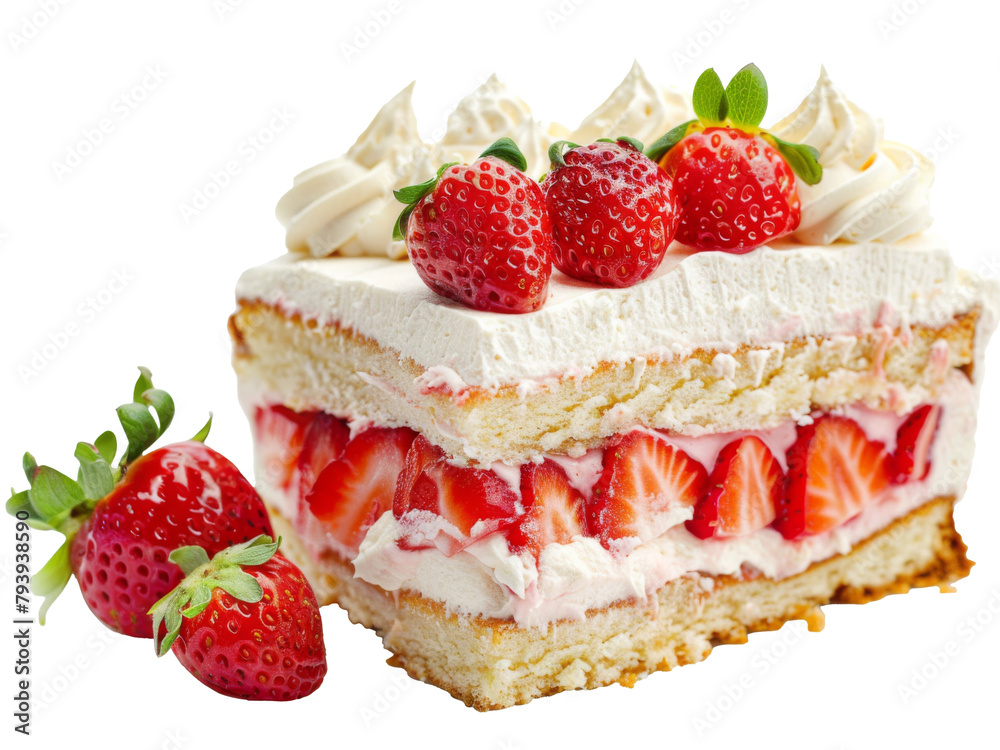 cheesecake with strawberries isolated on white cheesecake with strawberries isolated on white