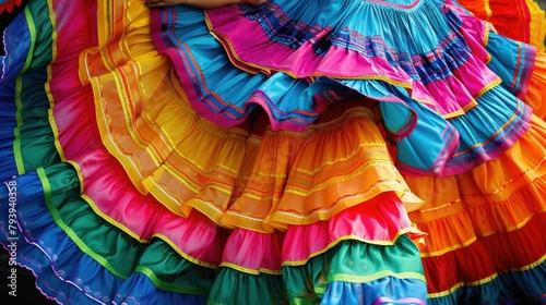 Vibrantly colored skirts twirl and swirl as part of the mesmerizing spectacle of traditional Mexican dance