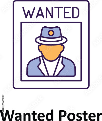 Wanted poster Vector Icon which can easily modify or edit